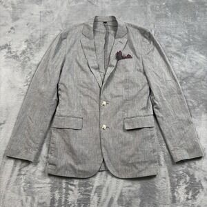 J Crew Ludlow Blazer Mens 36R Gray Jacket Slim Fit Stretch Somelos Sport Coat